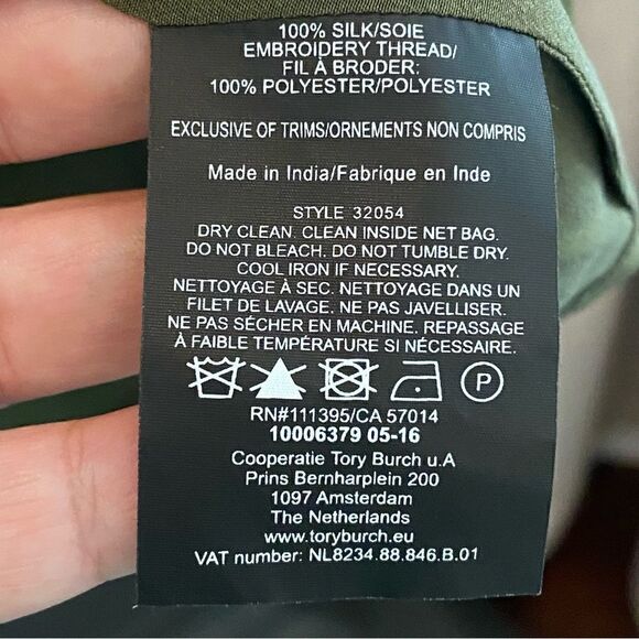 TORY BURCH Silk Top with Sequins and Embroidery Size 2 - Picture 6 of 6